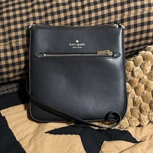 Kate Spade Black Leather Messenger Bag